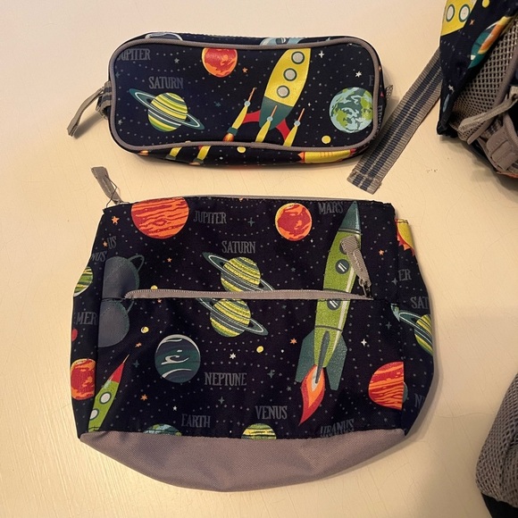 Pottery Barn Navy Solar System Large Backpack, Lunchbox, Pouch, & Bottle Bundle - Picture 2 of 16